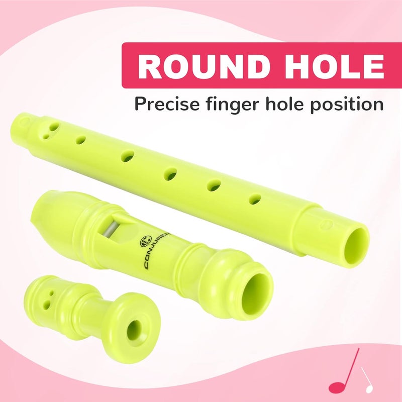 CONJURER Soprano Recorder Instrument for Student - German Fingering 8 Hole Flute ABS Descant Recorders for Beginners with Cleaning Rod and Bag, Green - Image 3